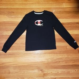 Champion Small Black Long Sleeve Crewneck Top